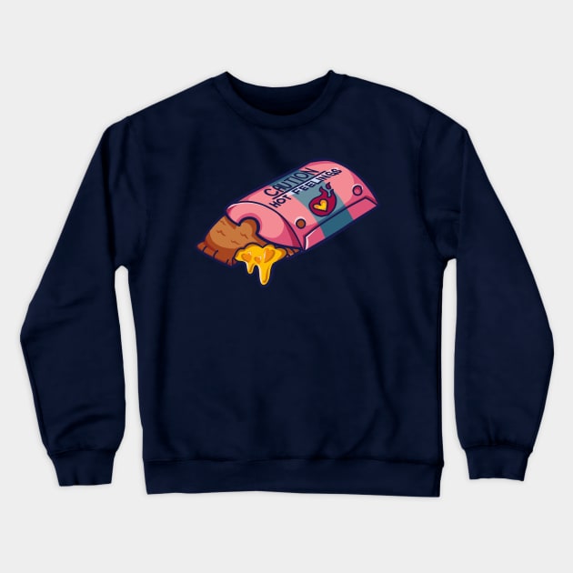 Caution: Hot Feelings Pocket Pie Crewneck Sweatshirt by Reivennant